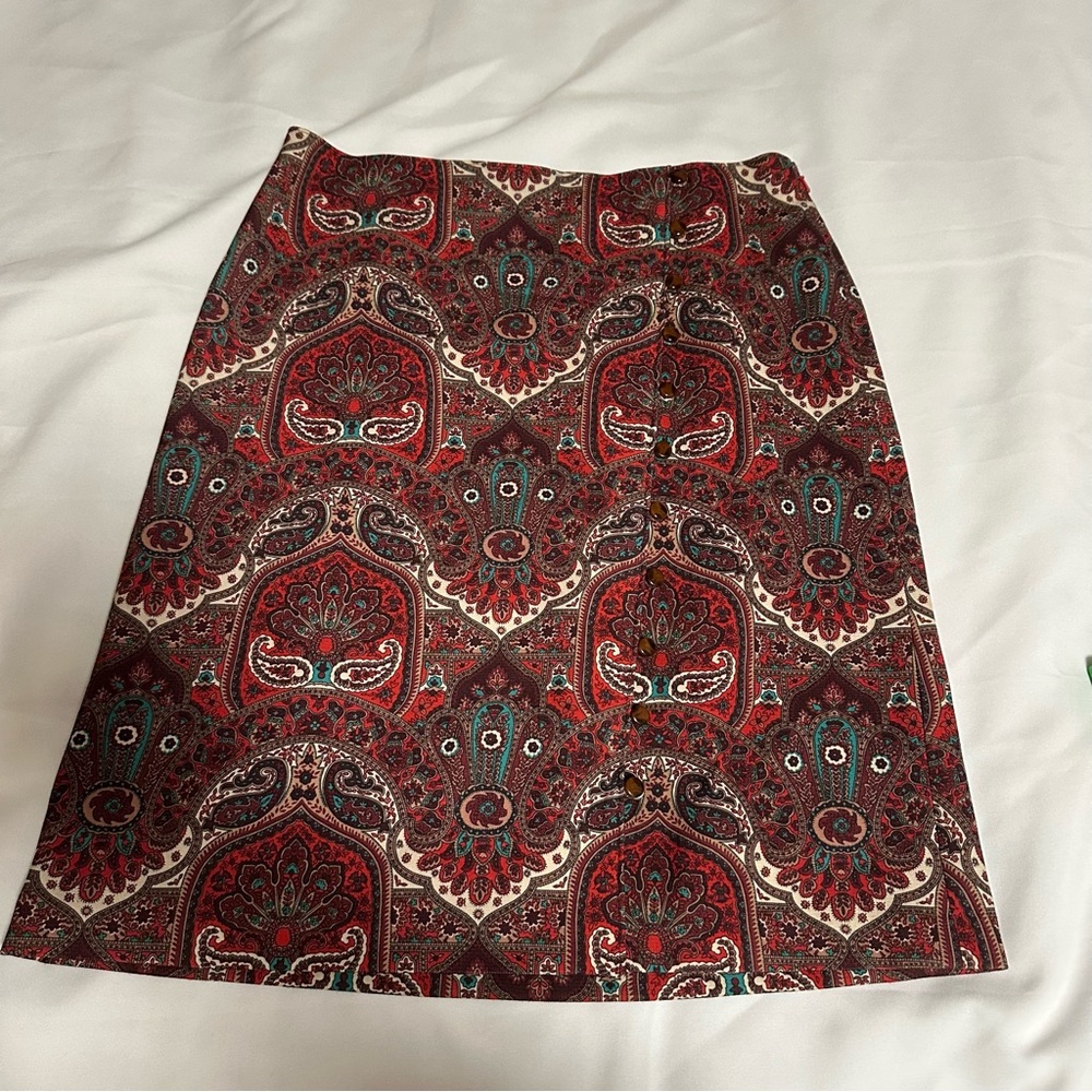 Talbots Multicolor Paisley A-Line Skirt